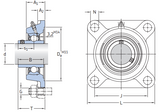 FYJ55TF - SKF 4 Bolt Square Flanged Y-Bearings (55mm Bore)