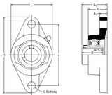 MSFT1 - RHP 2 Bolt Flange Bearing (1 Inch Shaft Diameter)