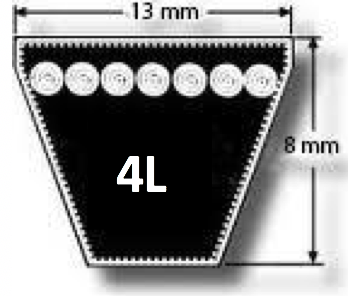 XDV48X1170 4LKevlar Reinforced Wedge shaped Mower V-Belt Length 117Inch (2971.8mm)