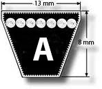 Wedge Shaped V Belt reference number A33.25 (Int length 847mm)