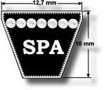 Wedge shaped V belt reference number SPA757 (External Length 775mm)