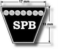 Wedge shaped V belt reference number SPB1450 (External length 1472mm)