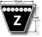 Wedge Shaped V Belt reference number Z 21.25 (Int Length 540mm)