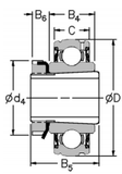 1035KG - RHP Self Lube Bearing Inserts (30mm Shaft Diameter)