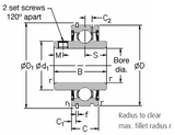 1135-1.1/4CG - RHP Self Lube Bearing Inserts (1.1/4 Inch Diameter)