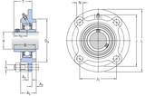 FYC20TF - SKF Round 4 bolt Flanged Y-Bearings (20mm Bore)