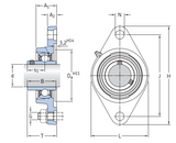 FYT1/2RM - SKF 2 Bolt Flange Y-Bearing Unit (12.7mm Bore)