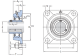 FY55TR - SKF 4 Bolt Square Flanged Y Bearings (55mm Bore)