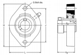 LFTC25DEC - RHP 2 Bolt Flange Bearing (25mm Shaft Diameter)