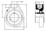 SCHB45HLT - RHP Hanger Bearing (45mm Shaft Diameter)