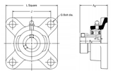 SF1.11/16EC - RHP Square 4 Bolt Flange Bearing ( 1.11/16 Inch Shaft Diameter)