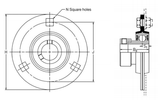 SLFE15EC - RHP Pressed Steel Flange Bearings (15mm Shaft Diameter)