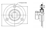 SLFE35EC - RHP Pressed Steel Flange Bearings (35mm Shaft Diameter)