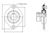 SLFL15EC - RHP Pressed Steel Flange Bearings (15mm Shaft Diameter)