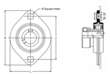 SLFL12EC - RHP Pressed Steel Flange Bearings (12mm Shaft Diameter)