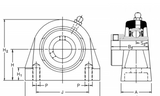 SNP40DECHLT - RHP Short Base Cast Iron Pillow Block - 40 Diameter