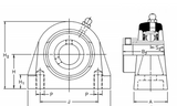 SNP55DEC - RHP Short Base Cast Iron Pillow Block - 55mm Shaft Diameter