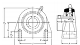 SNP1.3/8EC- RHP Short Base Cast Iron Pillow Block- 1.3/8 Inch Diameter