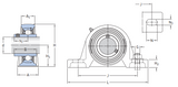 SY2.1/4TF - SKF Plummer block Y-Bearing (57.15mm Bore Size)