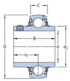 YAR213-2F - SKF Self Lube Bearing Inserts (65mm Bore Size)