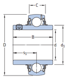 YAR205-2RF - SKF Self Lube Bearing Inserts (25mm Bore Size)