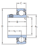 YAT204-012 - SKF Self Lube Bearing Inserts (19.05mm Bore Size)