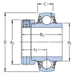 YEL212-2F - SKF Self Lube Bearing Inserts (60mm Bore Size)