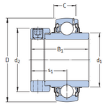 YEL206-102-2FWU - SKF Self Lube Bearing Inserts (28.57mm Bore Size)