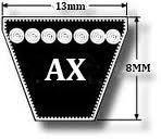 Wedge Shaped V Belt reference number AX112 (Internal Length 2910mm)