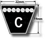 Wedge Shaped V Belt reference number C52 (Internal Length 1320mm)