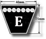 Wedge Shaped V Belt reference number E255 (Internal Length 6400mm)