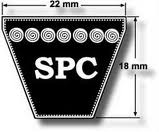 Wedge shaped V belt reference number SPC 5600 (External Length 5630mm)